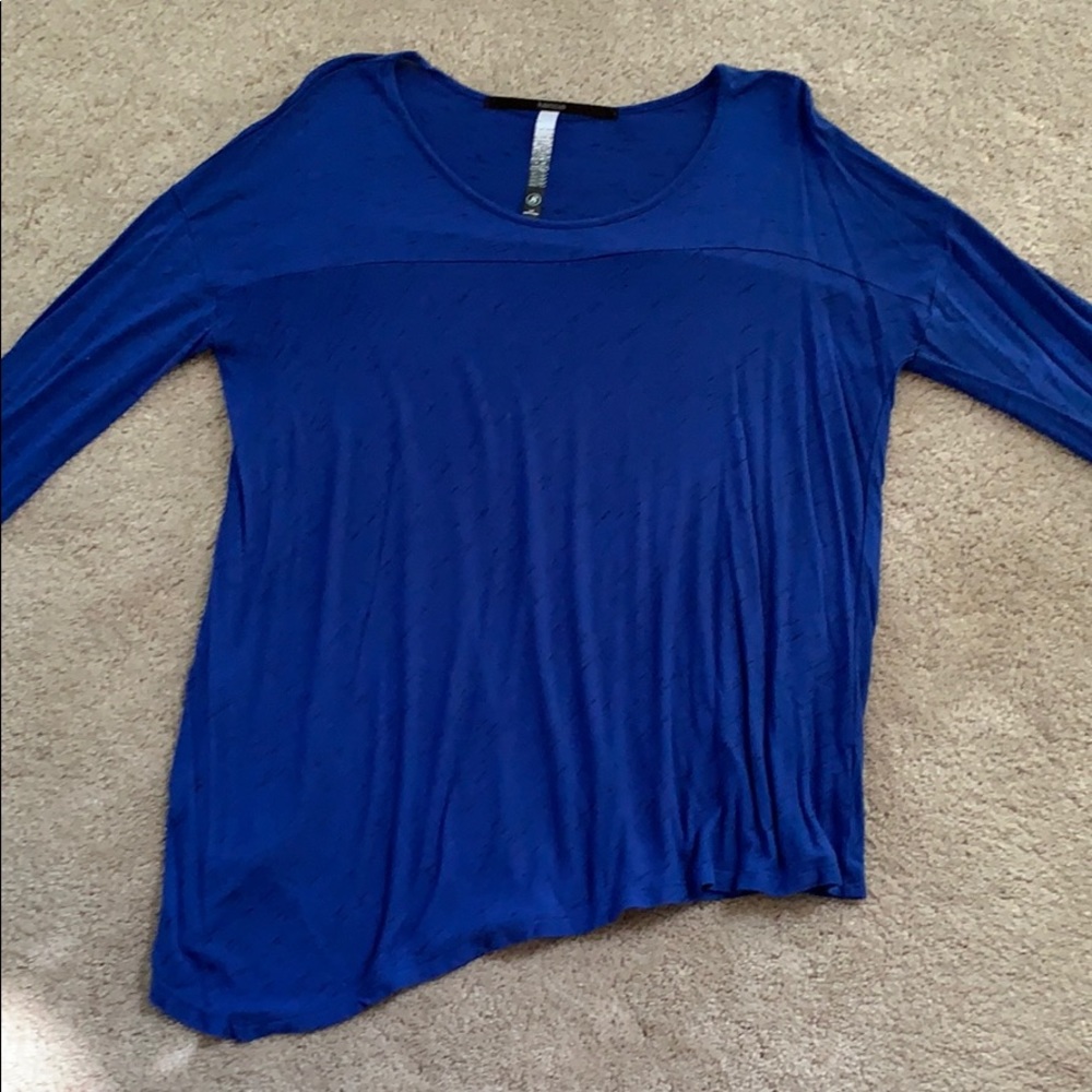 Royal blue long sleeve knit top